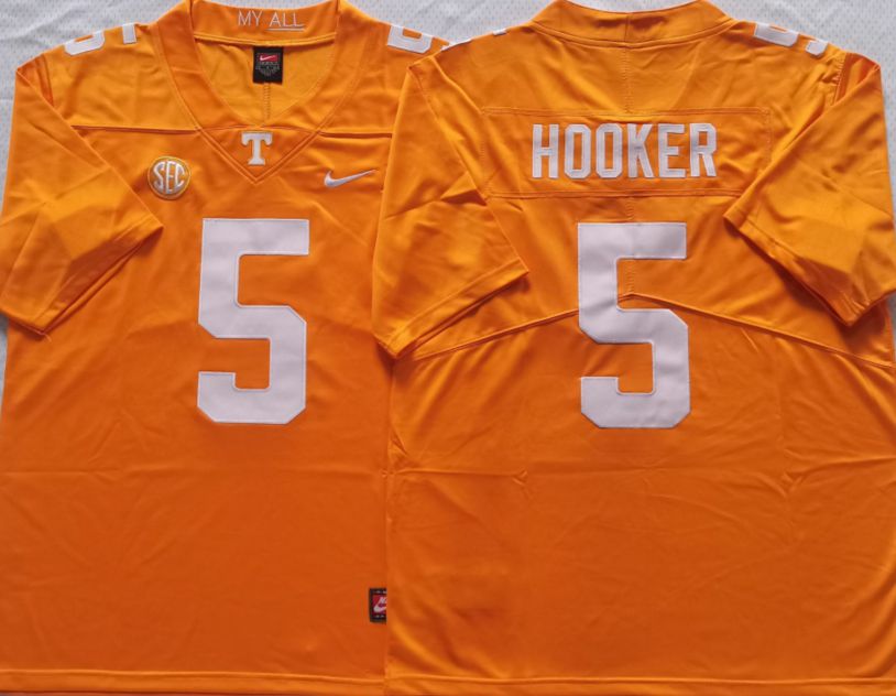 Men Tennessee Volunteers #5 Hooker Yellow Nike 2025 NCAA Jersey